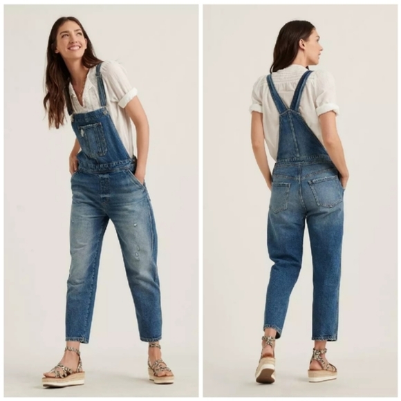 Lucky Brand Pants - Lucky Brand Relaxed Cropped Crop Jean Overalls